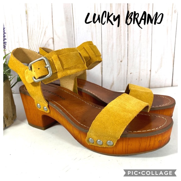 Lucky Brand Shoes - Lucky Brand Hannela sandals suede pollen 6.5